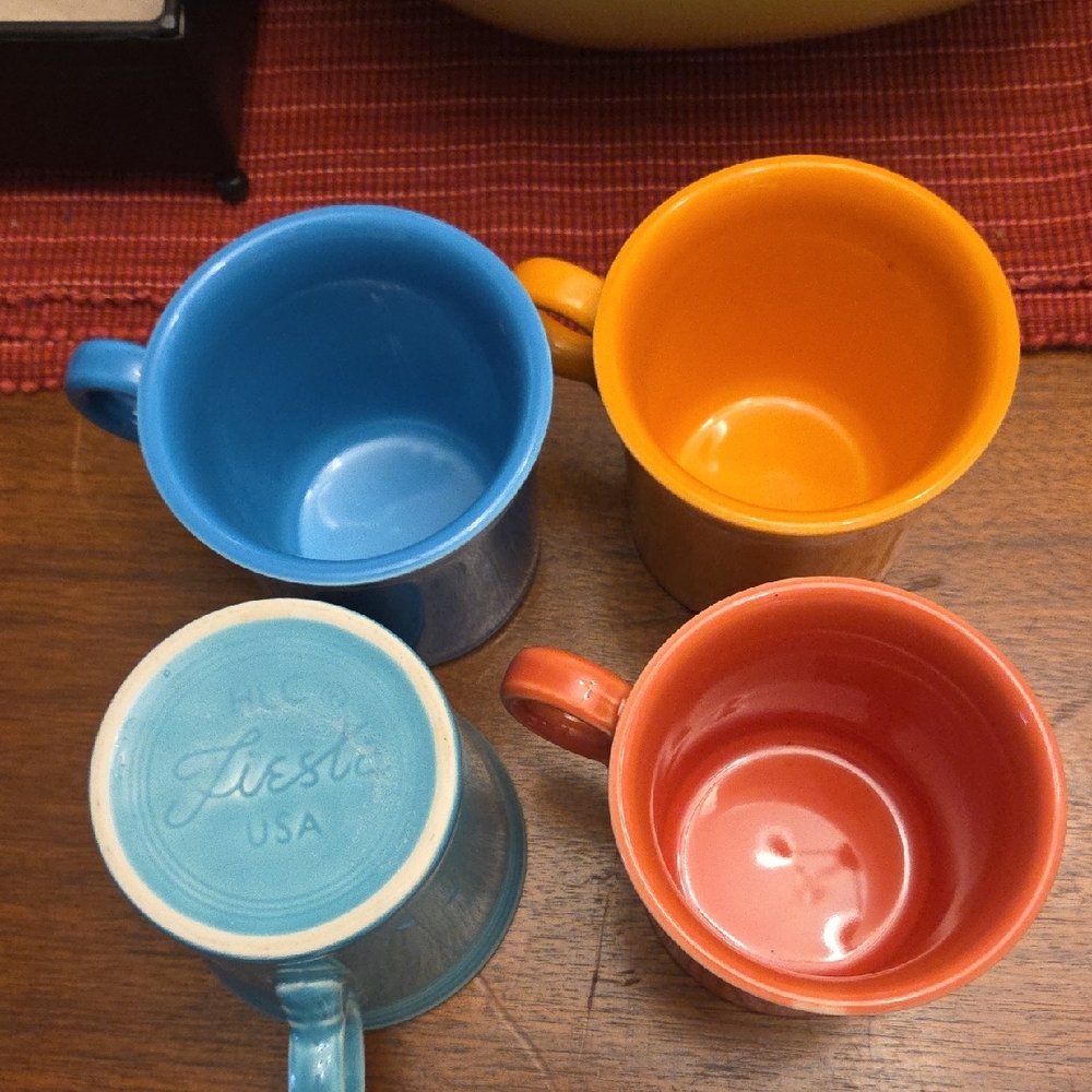 Fiesta Vibrant Blue, Orange, and Coral Mug Set